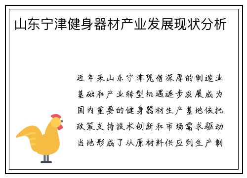 山东宁津健身器材产业发展现状分析